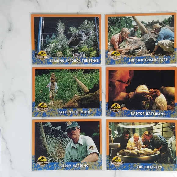 Vintage JP Topps Trading Cards Lot of 10 Jurassic Park Movie Cards Lot #13 - Picture 3 of 12